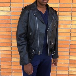 Authentic MAS leather biker jacket